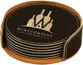 Custom Engraved Coasters | Personalized Leather Coaster | Set of 6 | Drink by AMERICAN+PERSONALIZED