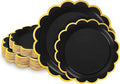 50 Pcs Black Paper Plates by LIKAJON