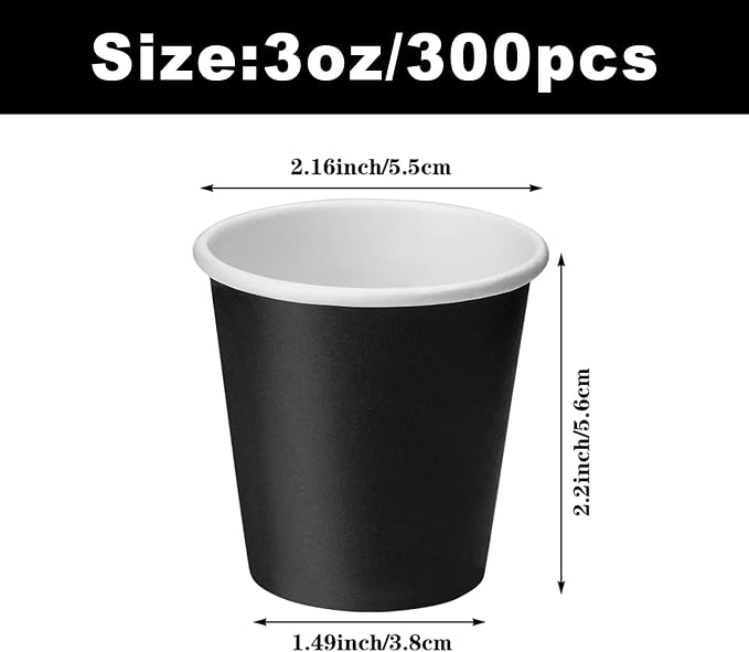 300 Count 3 Oz Mouthwash Cups, Small Disposable Cup, Espresso Cup - Image 2