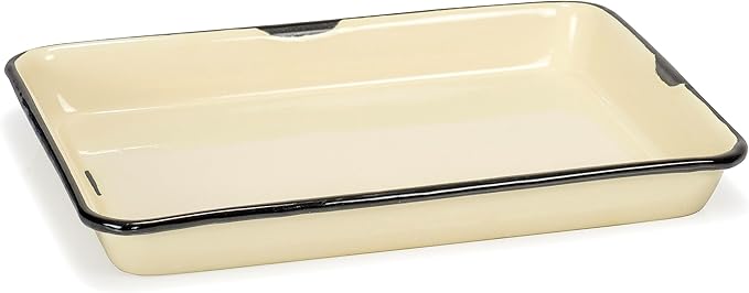 Red Co. 11 x 9 Enamelware Metal Classic 2 Quart Rectangular Serving Tray by RedCo