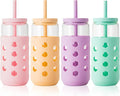 Mrsdry 20 oz Glass Cups with Lids and Straws by Mrsdry