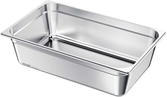 VEVOR Full Size Stainless Steam Hotel Pan, 6 Inch Deep 20.87 x 12.87 inch Table by VEVOR