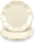 NatNarr 30 Pcs Ivory Paper Plates 7 Inch Scalloped Small Cake Plates | by NatNarr