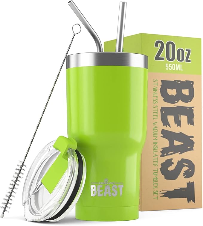 Beast 20 oz Tumbler Stainless Steel Vacuum Insulated Coffee Ice Cup Double Wall by GreensSteel