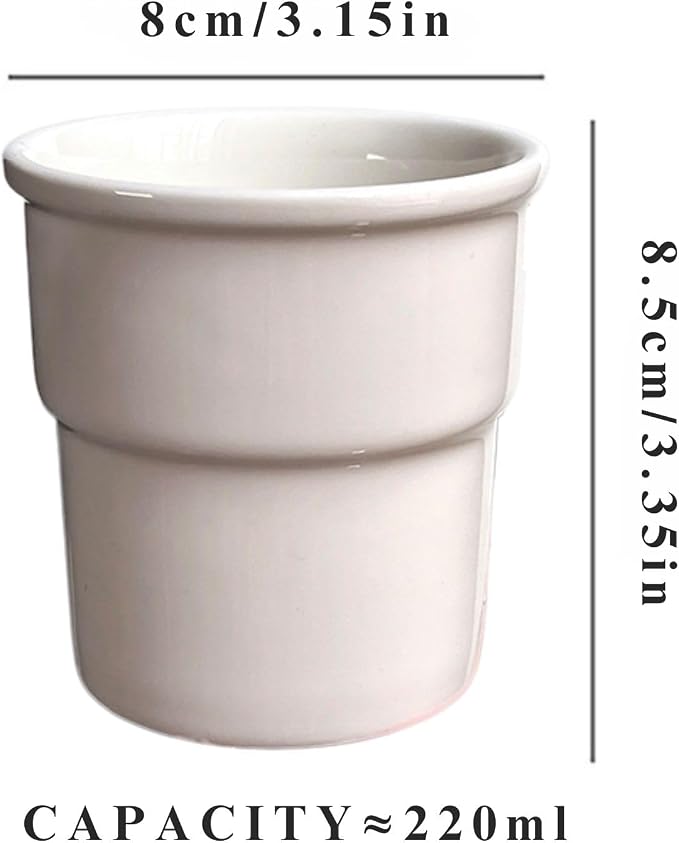 Ceramic Coffee Mug with Sleeve, 220ml Insulated Latte Cup, Minimalist White - Image 6