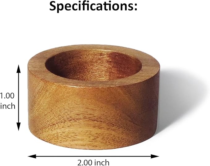 Napkin Rings, Wood Napkin Rings Set of 12 Napkin Holders Buckles - Image 4