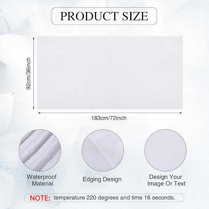 2 Pcs White Sublimation Table Runners Blanks 36 x 72 Inch Polyester White Table - Image 3