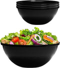 BESTVIP 150 Oz Black Plastic Serving Bowls, 4 Pack | 11.6-Inch Disposable & by Bestvip