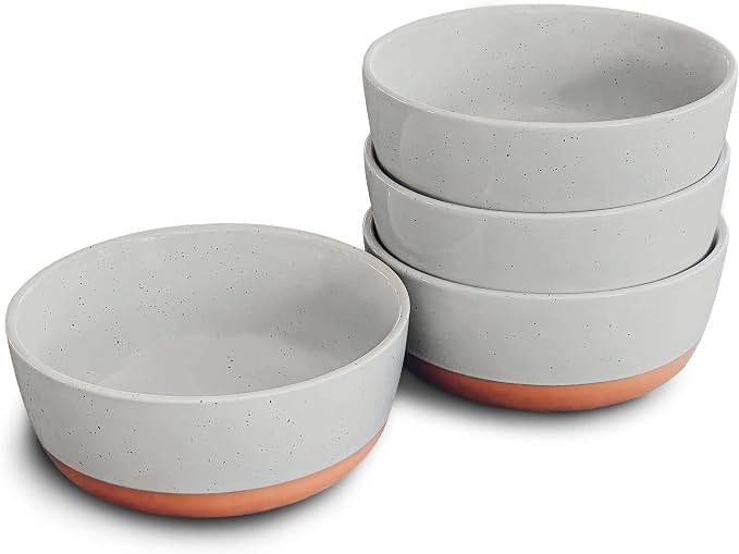 Mora Ceramic Flat Bowls Set of 4-25 oz- by MORA
