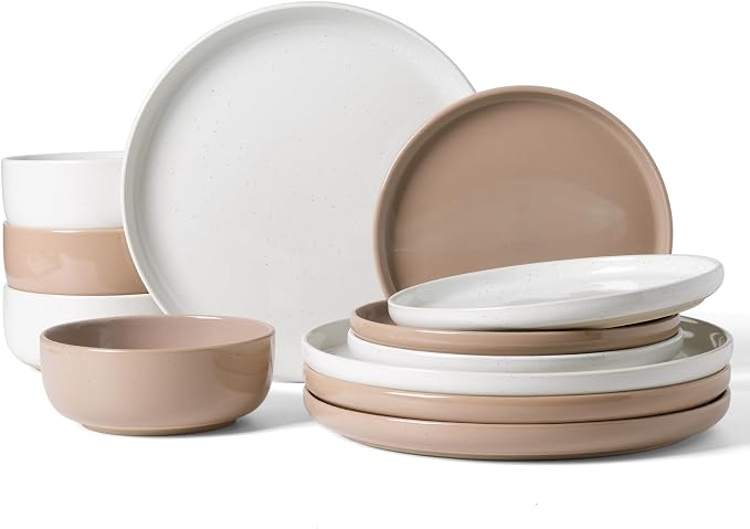 Famiware Milkyway 12-Piece Stoneware Dinnerware Set, Dishes Set by Famiware