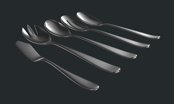 Serving Utensil Set – 18/10 Stainless Steel Serving Spoons, Salad Servers - Image 3