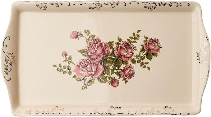 YOLIFE Ceramic Rose Serving Tray, Decorative Platter by YOLIFE