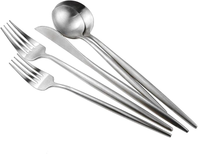 20-Piece 18/10 Stainless Steel Flatware Silverware, Luxury Dinnerware Set - Image 4