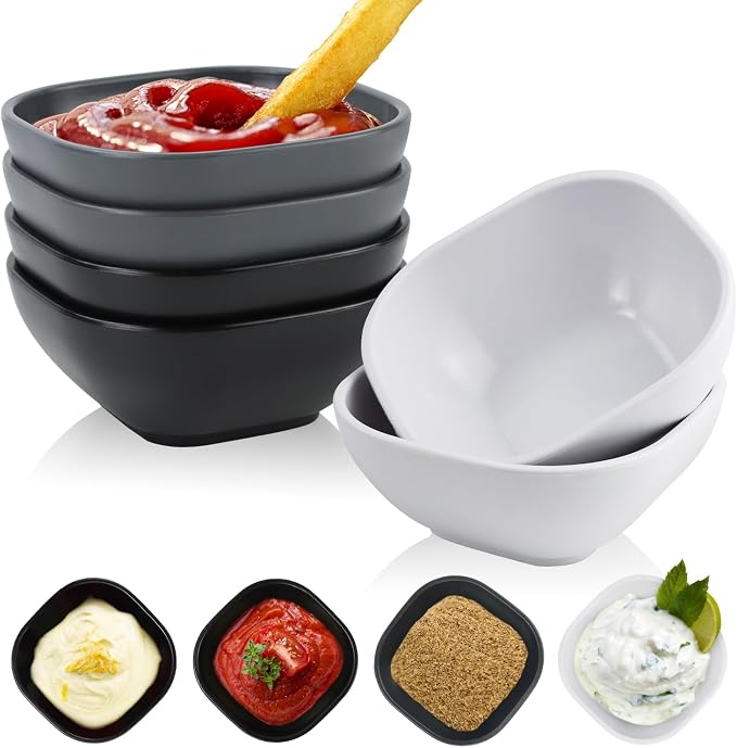 6 pack small wheat straw bowls 5oz, alternative plastic dipping bowls, by WROVA