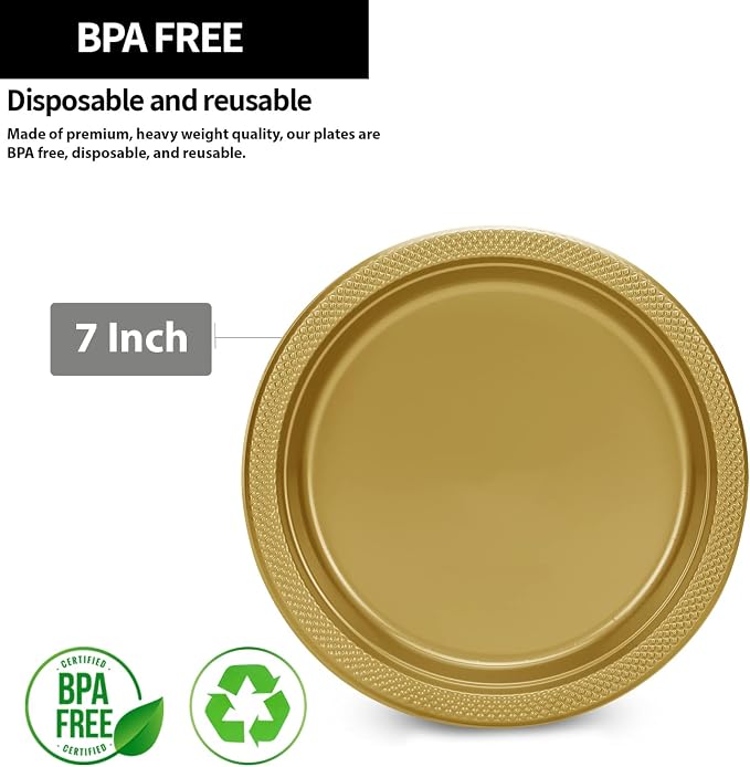 Hanna K. Signature Gold Plastic Plates 7 Inch - Image 2