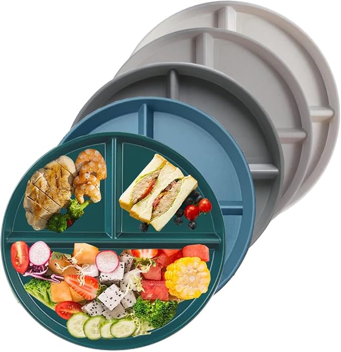 RUIBOLU Unbreakable Divided Plates 5PCS by RUIBOLU