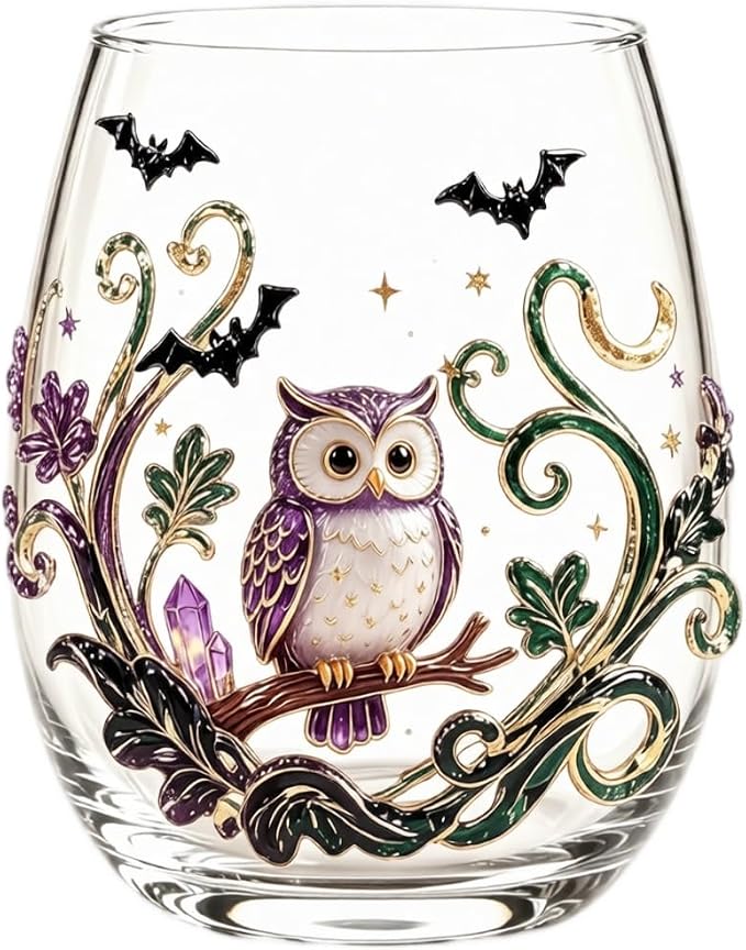 Halloween Printed Glass Cup, Ghost Pumpkin Themed Handleless Drinking Tumbler by Unknown