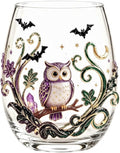 Halloween Printed Glass Cup, Ghost Pumpkin Themed Handleless Drinking Tumbler by Unknown