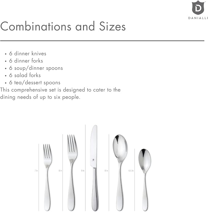 Silverware Set for 6 – 18/10 Stainless Steel Flatware, Mirror Finish, - Image 9