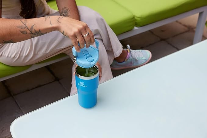 STANLEY IceFlow 2.0 Flip Straw Tumbler, 20 oz, Meadow | Easy Carry Handle | - Image 9