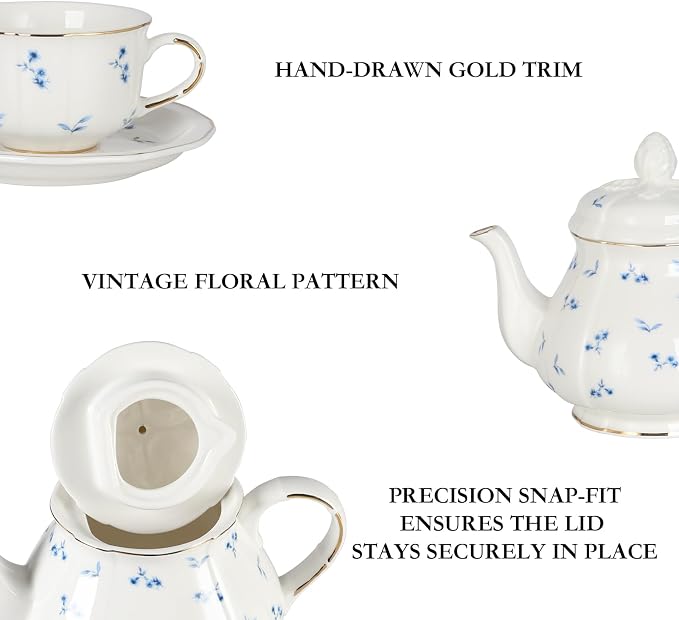 Sweejar 23 Pcs Floral Tea Sets - Image 5