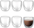 6pcs Double Walled Espresso Cups, 3 Ounce Clear Glass Coffee Mugs, Cappuccino by Unknown