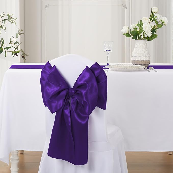 Purple Satin Table Runner, 12x108 Inches, 12 Pack | Premium Satin, Smooth - Image 4