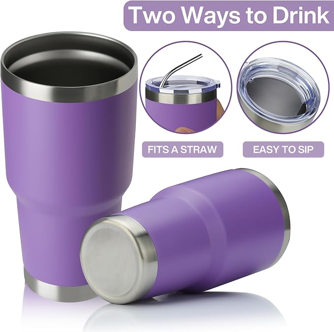 MEWAY 30oz Tumbler Double Wall Vacuum Insulated Travel Mug, Stainless Steel - Image 3