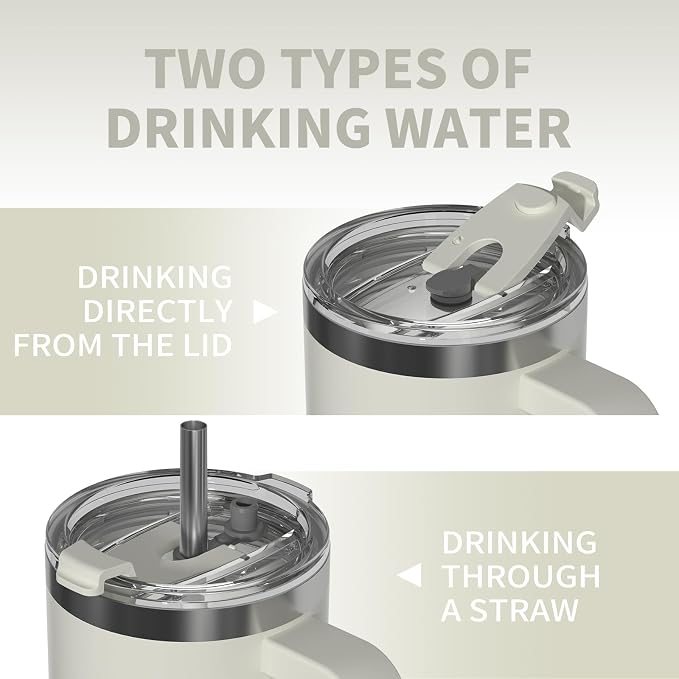 40 oz Tumbler with Handle, Tumbler with Lid and Straw, Double Wall Insulated - Image 4