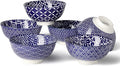 Metahom Blue and White Bowls, Ceramic Dessert Bowls 10 Oz, Porcelain Bowl Set by Metahom