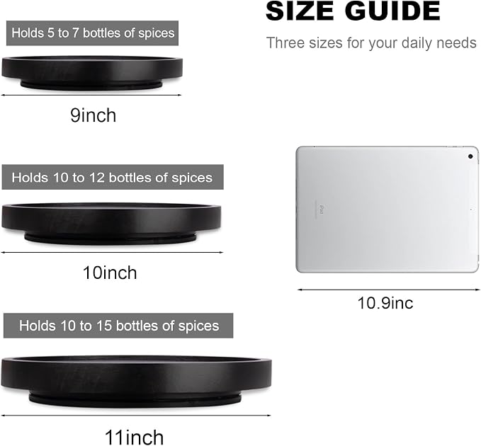 Wood Lazy Susan Turntable Kitchen Decor Round Table Tray, Easy clean, Rotating - Image 6