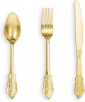 120PCS Gold Plastic Silverware, Vintage Disposable Utensils & Cutlery | 40 by N9RTABLEWARE