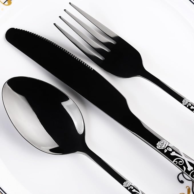 20-Piece Black Skull Silverware Set - Image 3