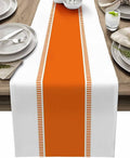 Orange Short Table Runners 36 inches Long, Stripes Table Runner Farmhouse by Futuregrace