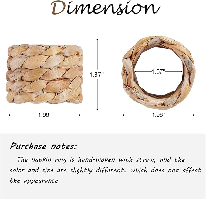 Napkin Rings Set of 6, Thanksgiving Napkin Rings Table Decor Handmade by - Image 2