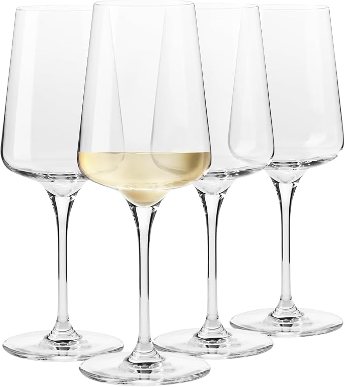 Krosno White and Sparkling Large Wine Glasses Drinking 13, 5 oz – Set of 4 by Krosno
