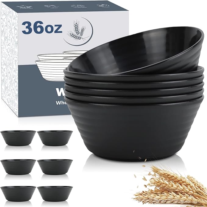 Wheat Straw Bowl Sets, Microwave and Dishwasher Safe Bowls, Soup Bowl Sets BPA by WROVA