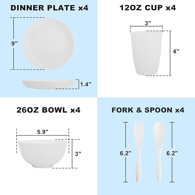 Wheat Straw Dinnerware Sets Service - Image 2