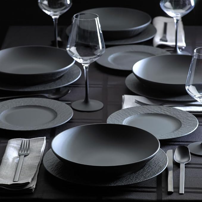 Villeroy & Boch Manufacture Rock 12 Piece Dinnerware Set, Matte Black | Premium - Image 7