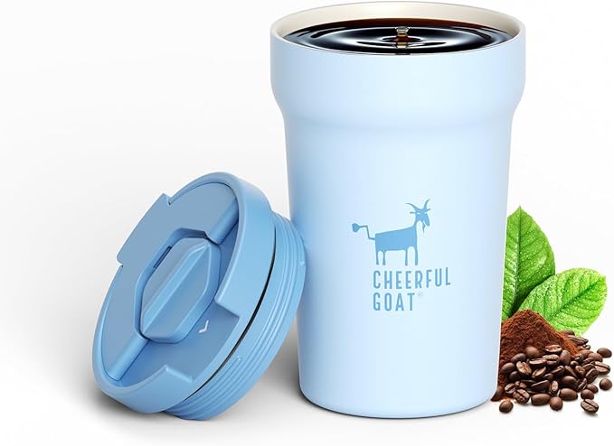 CHEERFUL GOAT Ceramic Lined Coffee Mug – Stainless Steel Travel insulated - Image 9