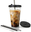 Reusable Iced Coffee Cup with Lid and Straw, 24 oz/Venti, BPA-Free Double-Wall by KensalHome