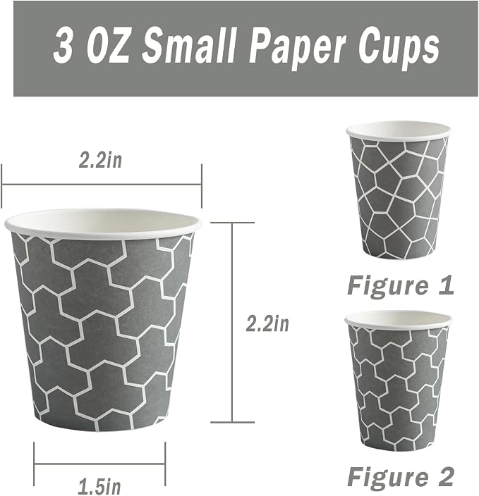 1200 Pack 3oz Disposable Paper Cups, Small Bathroom Cups | Mini Dixie Cups - Image 2
