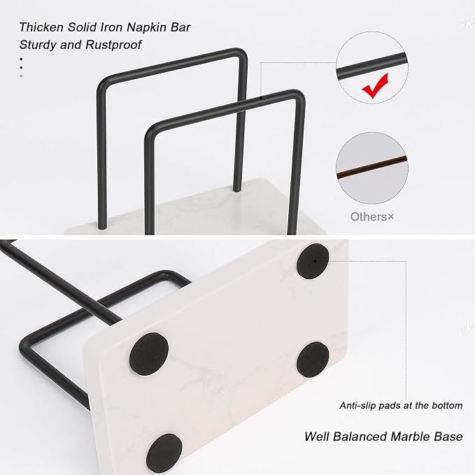 Livabber Napkin Holder, Metal Napkin Storage Modern Freestanding Tissue Paper - Image 3