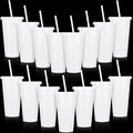 Bokon 15 Sets Tumbler with Straw and Lid Bulk 24 oz Reusable Plastic Cups to Go by Bokon