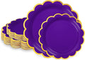 50 Pcs Purple Paper Plates Disposable, Dessert Cake Plates, by LIKAJON