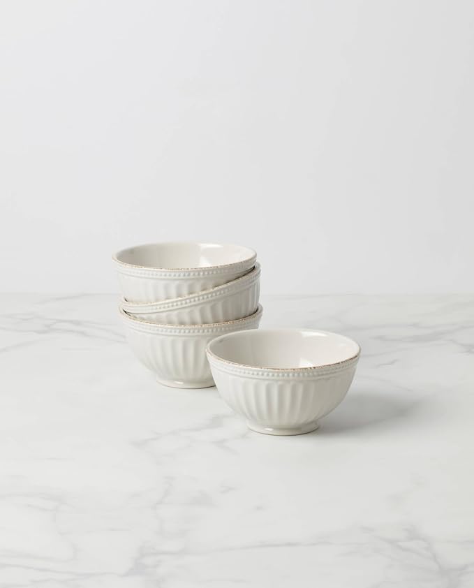 Lenox French Perle Groove White All-Purpose Bowls, Salad Bowl Set - Image 2