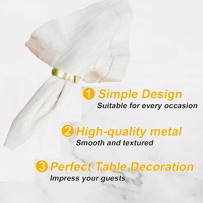 Gold Napkin Rings-20 Pcs Stainless Steel Napkin Rings | Metal Napkin Ring - Image 3