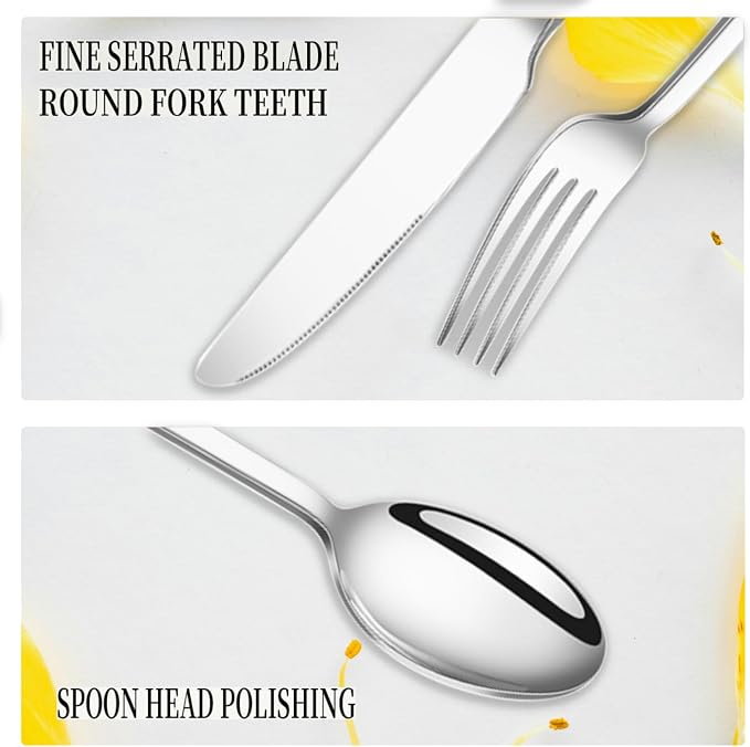 Silverware Set, 40-Piece Forged Flatware Cutlery Set Premium Stainless Steel - Image 4