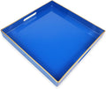 Spsyrine Blue Decorative Tray for Living Room, Square Modern Plastic Coffee by Spsyrine