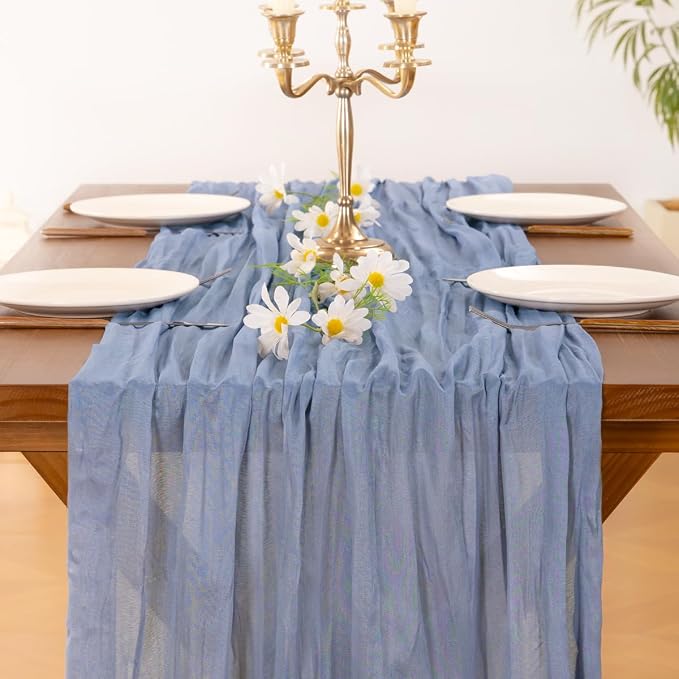 Cheesecloth Table Runner Summer Boho Wedding Birthday Party Home Decor | Dusty - Image 5